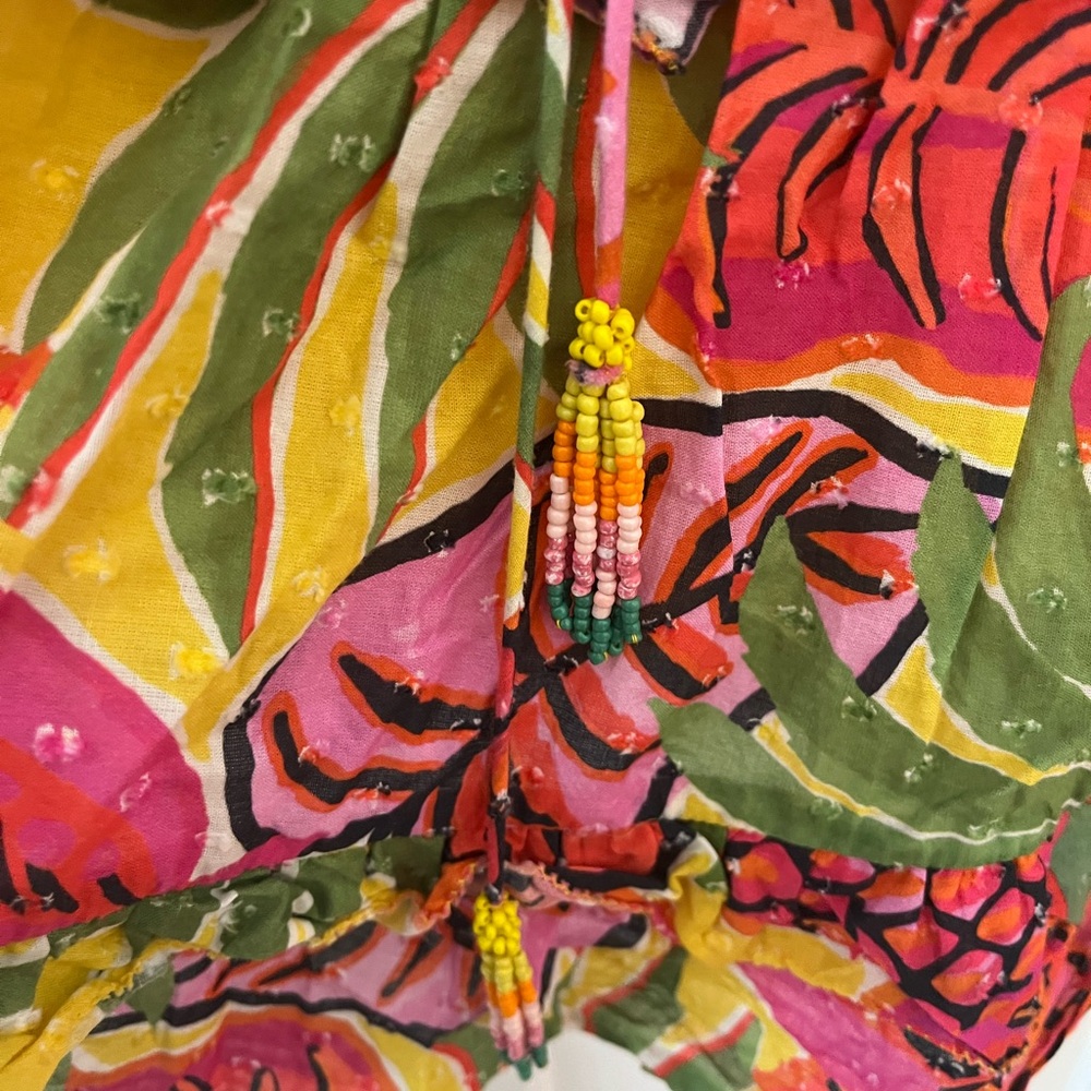 FARM Rio Pink Yellow Green Pineapple Print Midi Dress - Picture 5 of 6